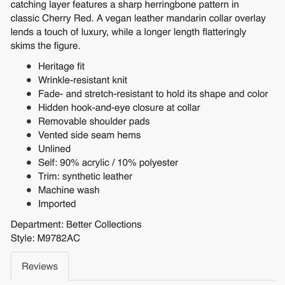 Ming Wang XL NWOT long jacket in red black herringbone knit - Picture 2 of 3